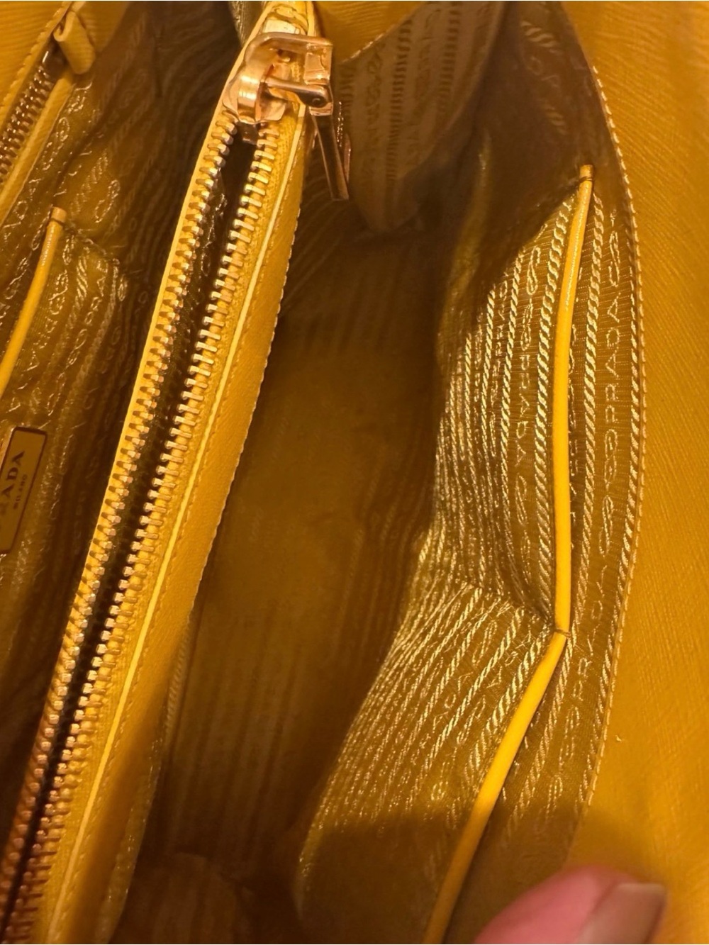 Prada BN2535 Galleria Saffiano Vernice Tote in Girasole Yellow with double COA! - Picture 12 of 16